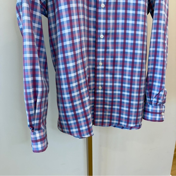 Men's Egara XL Multicolor Plaid Non-Iron Long Sleeve Button-Down Dress Shirt - Picture 3 of 11